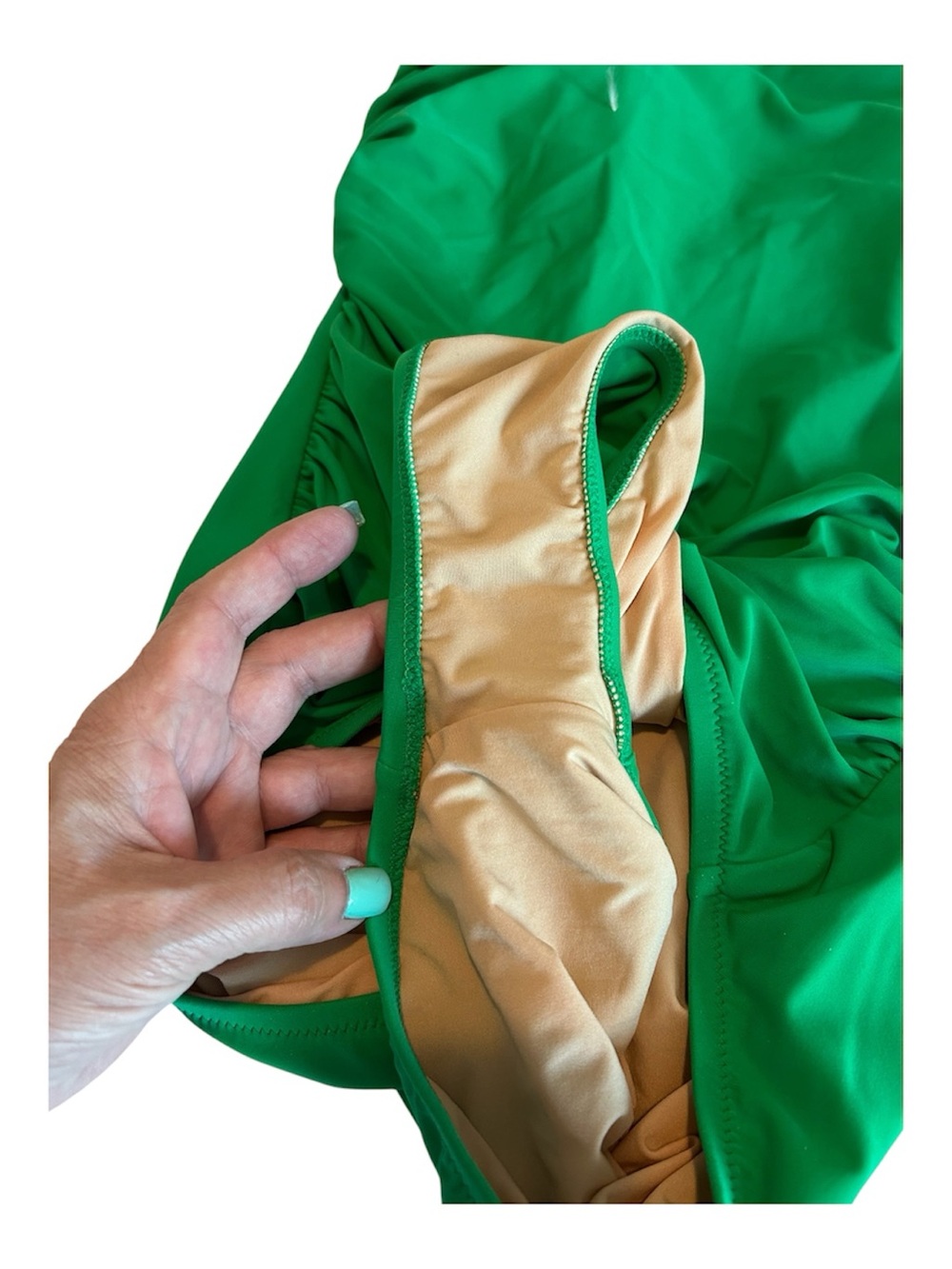 J. Crew One-Shoulder Emerald Green Ruched Women’s Swimsuit - Picture 8 of 10